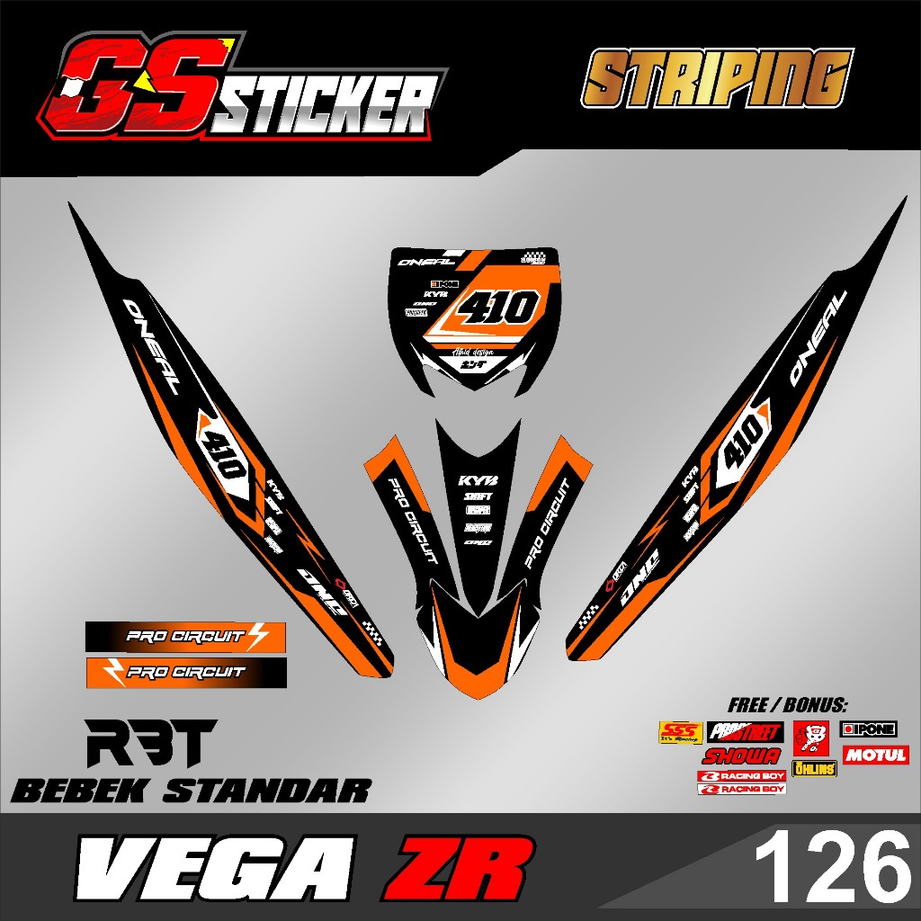 STICKER STRIPING MOTOR RBT VEGA ZR RBT BEBEK MODIF SUPERMOTO RBT new terbaru RBT GS 126