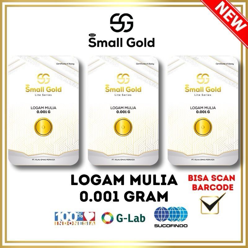 Emas 0.001 gram SMALLGOLD LITE SERIES Logam Mulia Mini gold baby gold emas mini asli