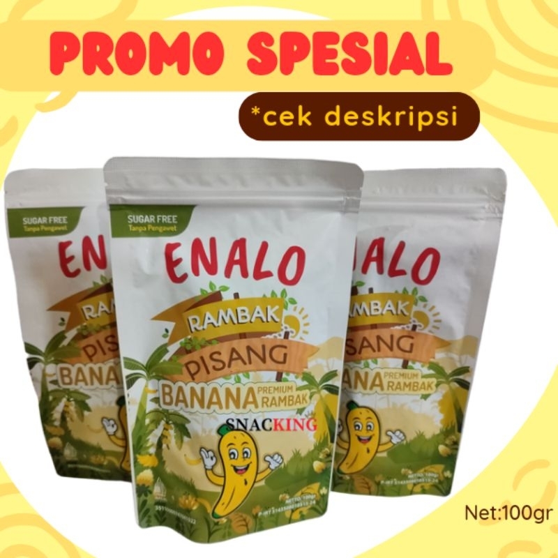 

SNACKING RAMBAK PISANG MANIS RENYAH ENALO 100 GRAM CEMILAN KERIPIK