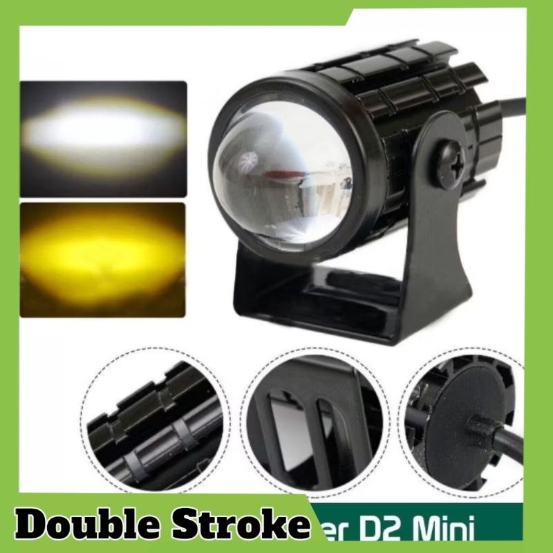 LAMPU TEMBAK D2 LASER MODEL MERIAM TWO COLOR LENGKAP BRIKET SAMA BAUT