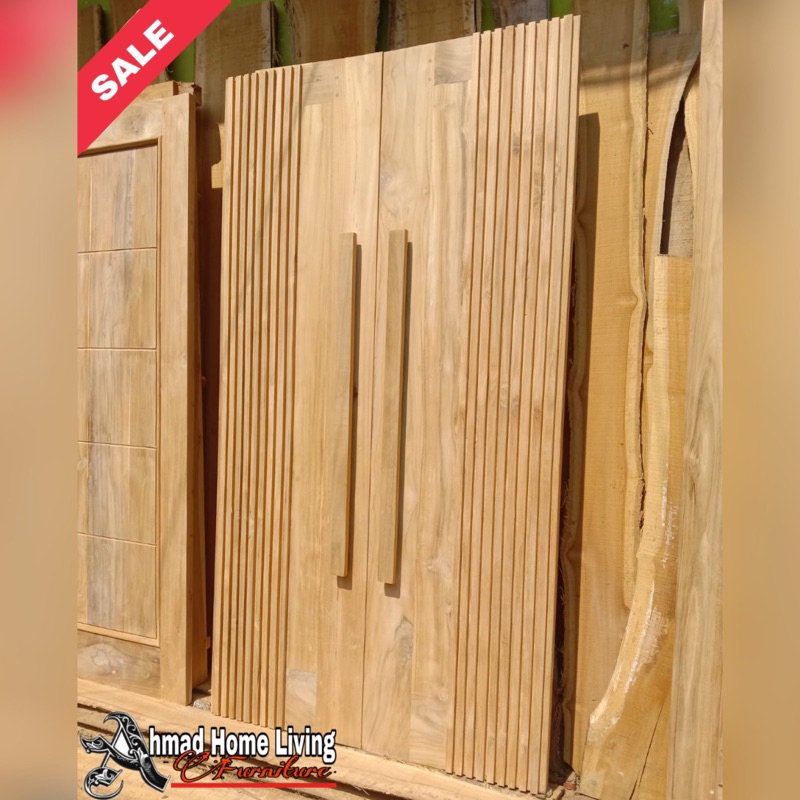 PINTU JATI PINTU RUMAH MINIMALIS MODERN PINTU DOBEL JATI