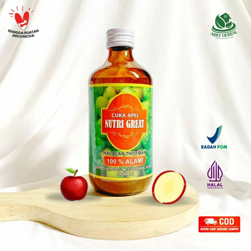 

Cuka Apel Premium Nutri Great 300ml-Diet detoks-Cuka apel murni-sari cuka apel Original