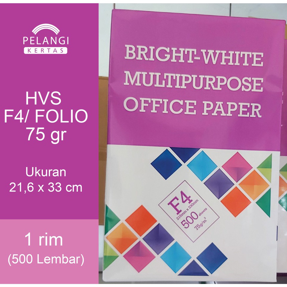 

Kertas HVS FolioF4 75 Gsm 1 Rim BMO 6A9KI848