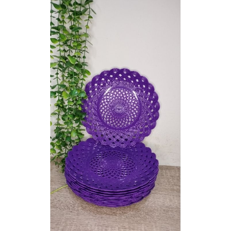 Piring Rotan Plastik/piring plastik/piring pecel ayam/piring jualan/piring rotan lusinan(2lusin)