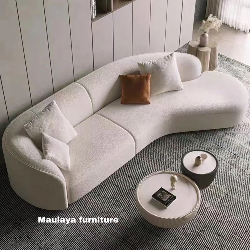 Sofa Modern Bulat Desain Mewah Sofa Minimalis Bentuk Khusus Sofa Putih Kasmir