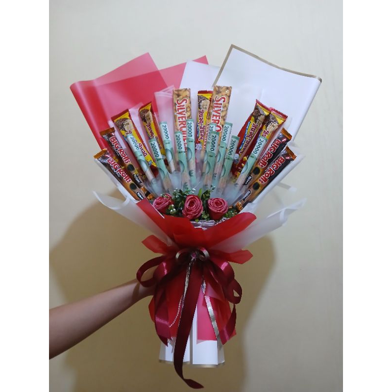 

Buket snack duit 10 roll/ buket bunga duit 10roll