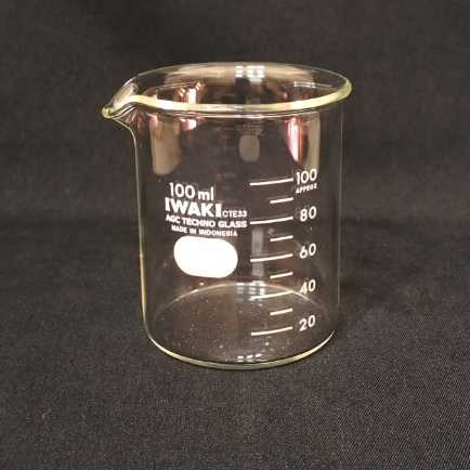 Beaker glass iwaki Low Form 100 ml / gelas kimia 100 ml