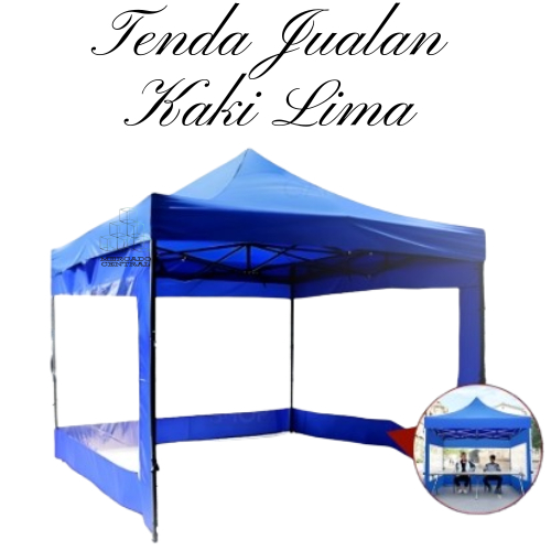 Tenda Lipat Outdoor Tenda Jualan Lapak Bazaar Set Mika Penutup Anti UV Panas Hujan Portable