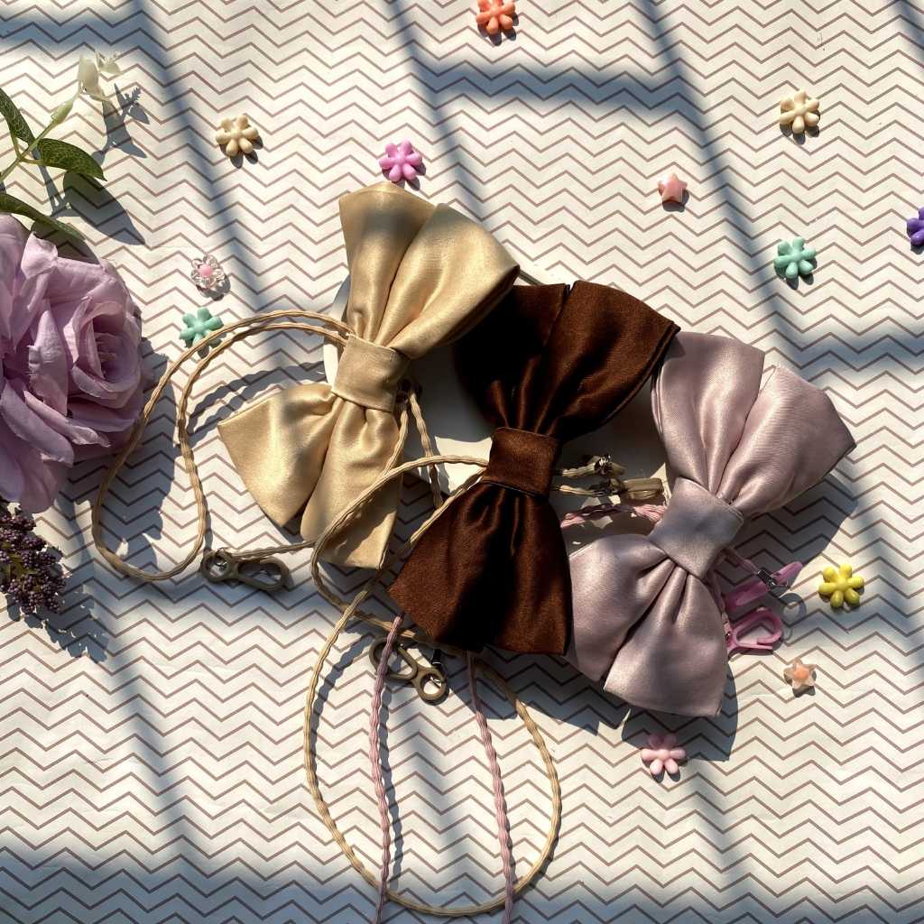 conector masker hijab/ tali masker dengan aksen pita