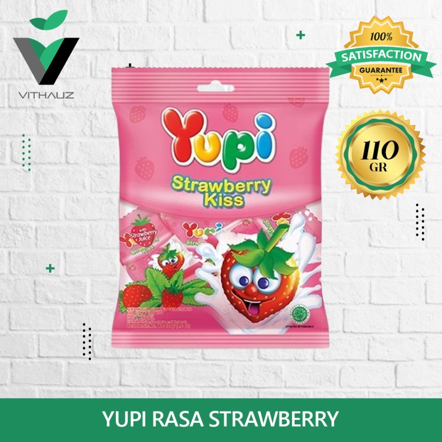 

Permen YUPI Strawberry Kiss 110gr - Permen Gummy Rasa Strawberry