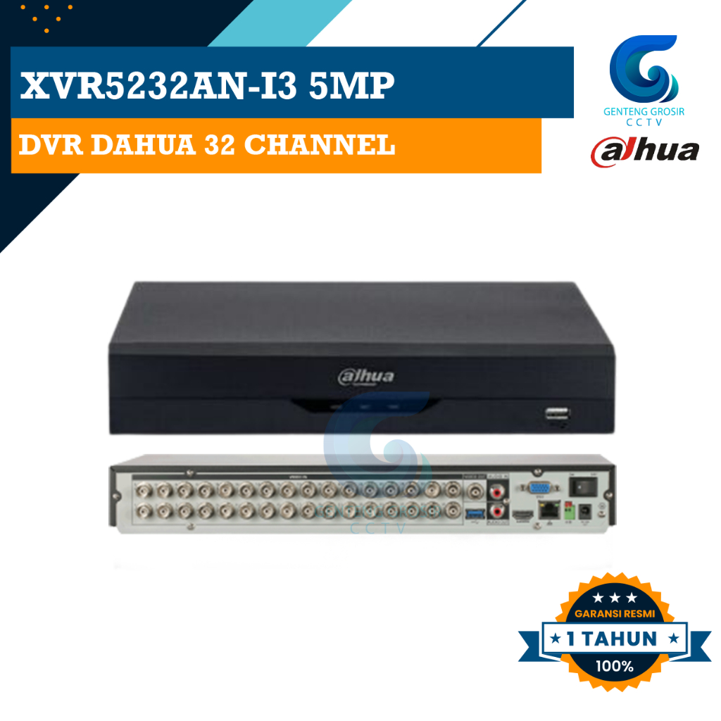 DAHUA XVR5232AN-I3 32 CHANNEL 5MP RESOLUTION