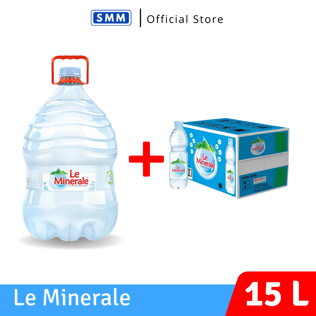 

Le Minerale Galon 15 L dan Karton 600 ml isi 24 Botol