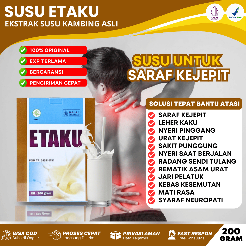 

Obat Saraf Kejepit Pinggang Bokong dan Kaki Syaraf Kejepit Alami Walatra ETAKU Tinggi Kalsium