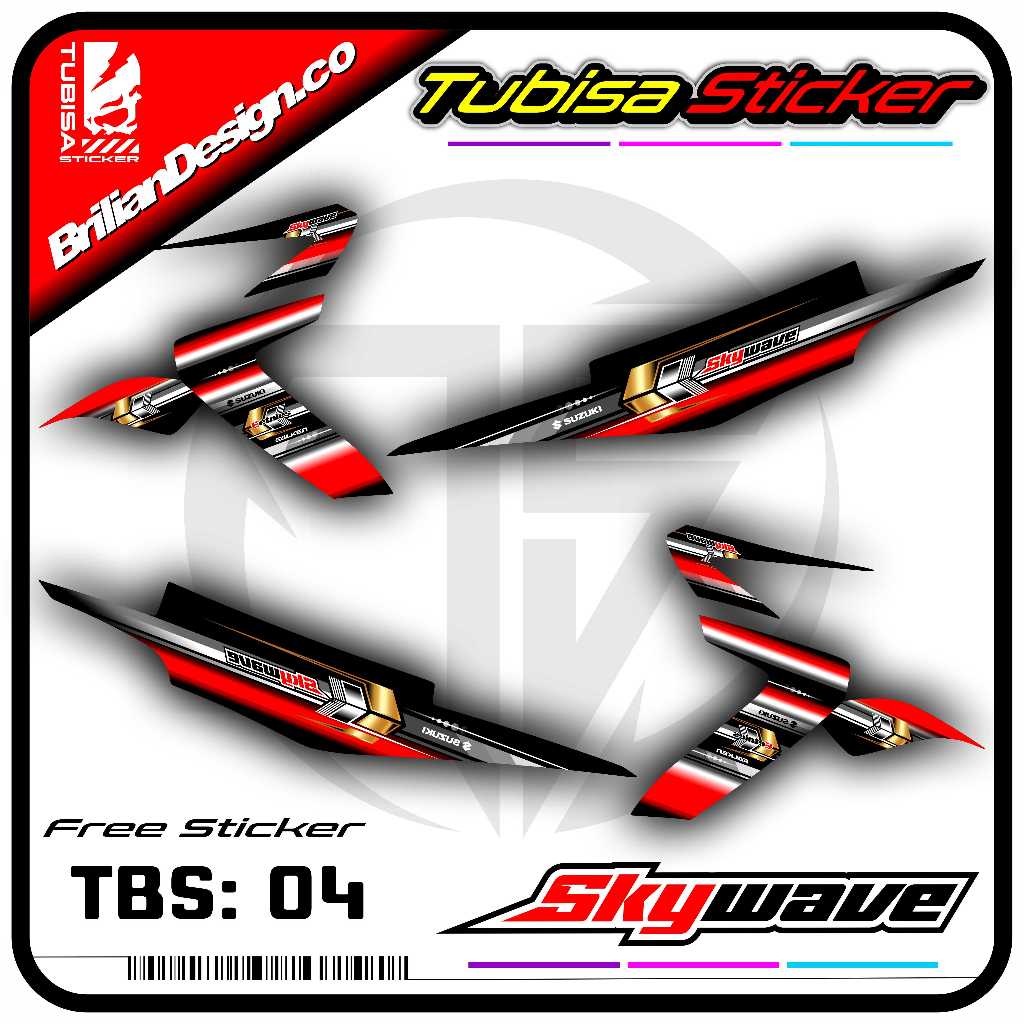 Sticker Striping Variasi Skywave - Stiker Striping List Variasi Motor Skywave. TBS.04