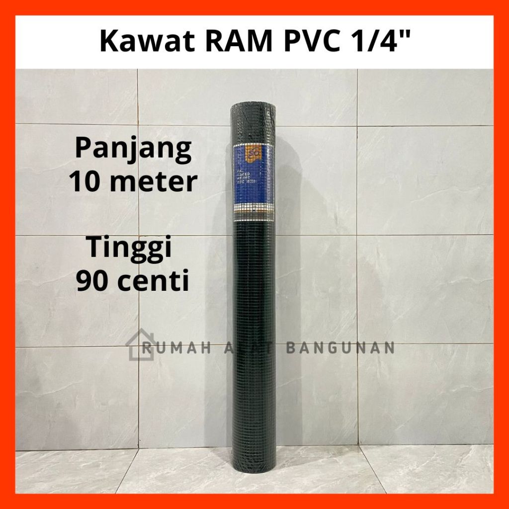 KAWAT LOKET PVC 1/4" inch / KAWAT GALVANIS LAPIS PVC HIJAU 1/4 inchi / KAWAT RAM / KAWAT KANDANG AYA