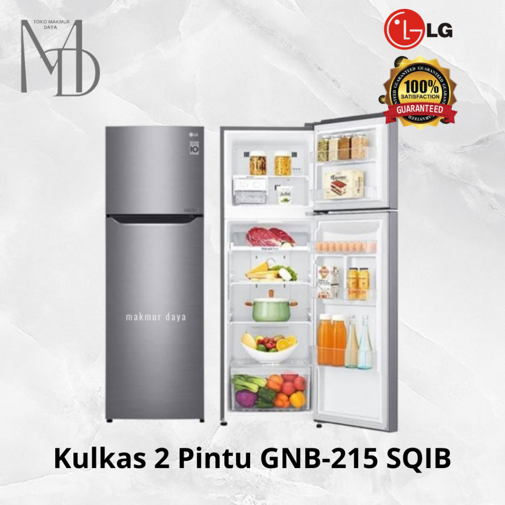 Kulkas 2 Pintu LG GNB 215 SQIB / GN-B215SQIB Smart Inverter GN 215SQIB