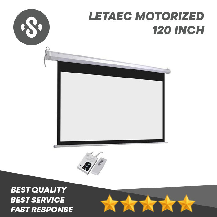LAYAR PROYEKTOR / SCREEN PROJECTOR MOTORIZED LETAEC 120INCH