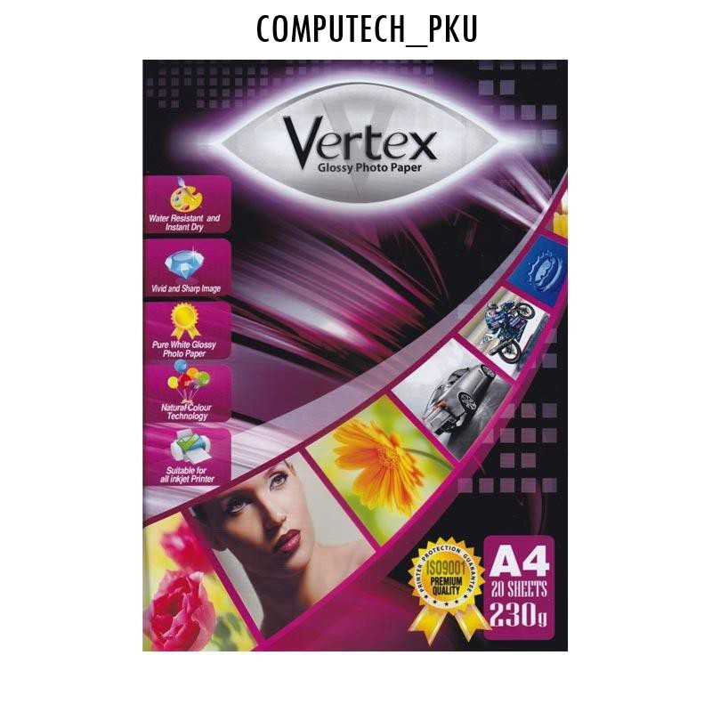 Kertas photo vertex glossy photo paper A4 230g