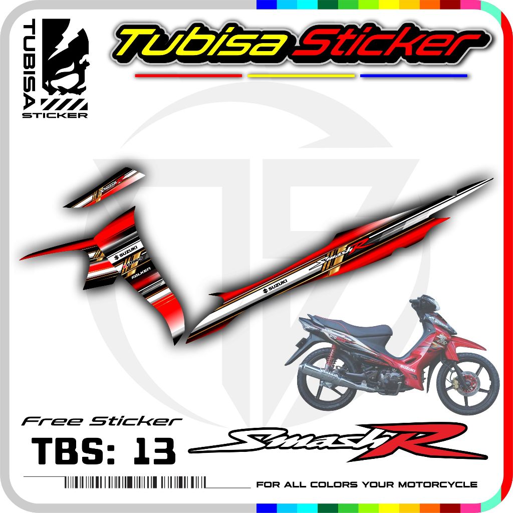 Sticker Striping Smash New SR - Stiker Striping Variasi Motor Smash New SR. TBS.13