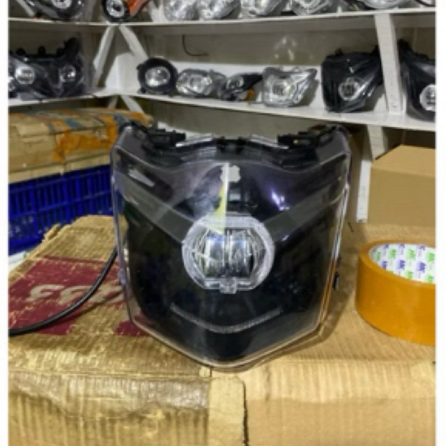 lampu depan beat karbu set projie biled 3inch reflektor lampu depan beat plus projie