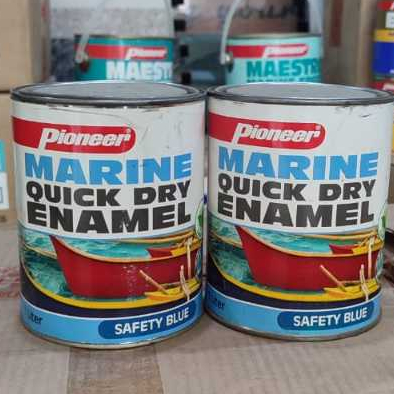 CAT KAPAL PIONEER MARINE QUICK DRY ENAMEL SAFETY BLUE 1L CAT KAPAL CEPAT KERING CAT KAYU CAT BESI CA