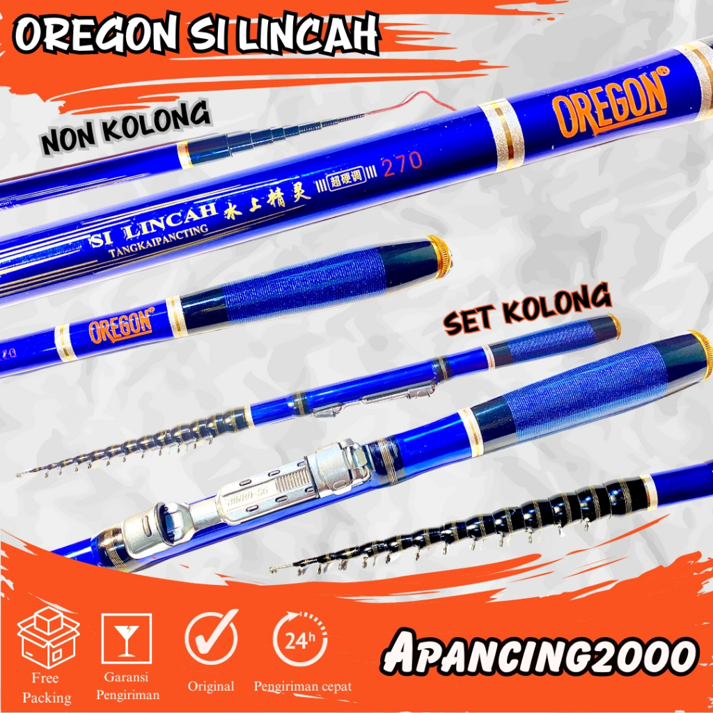 joran tegek carbon ruas pendek kaku Oregon silincah si lincah 180 210 240 270 300 360 450 cm