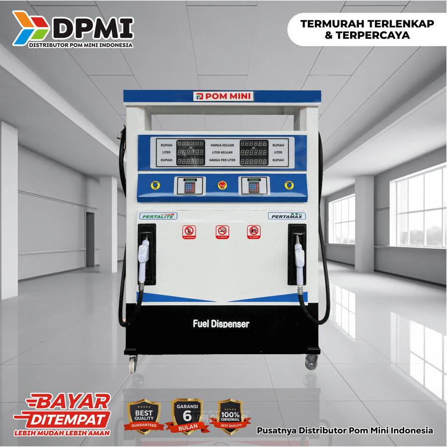 pom mini 2 nozzle 2 x 220 liter warna biru putih