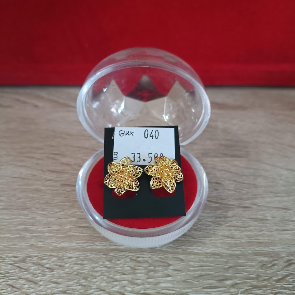 MM34 ANTING XUPING BUNGA  KENDARI EMAS SUMPEL GIWANG BALI