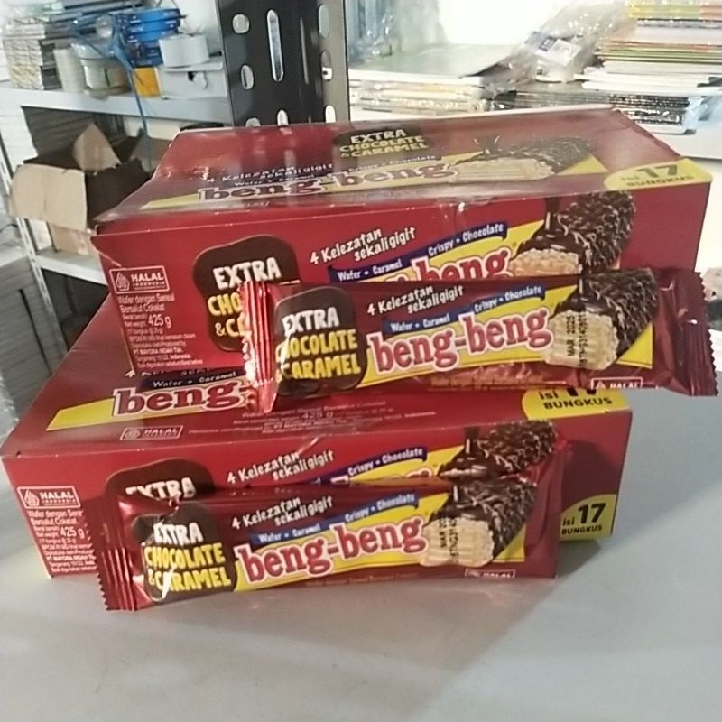 

beng beng wafer coklat 1 box isi 17 pcs / beng-beng 1 dus / bengbeng 25 g pack