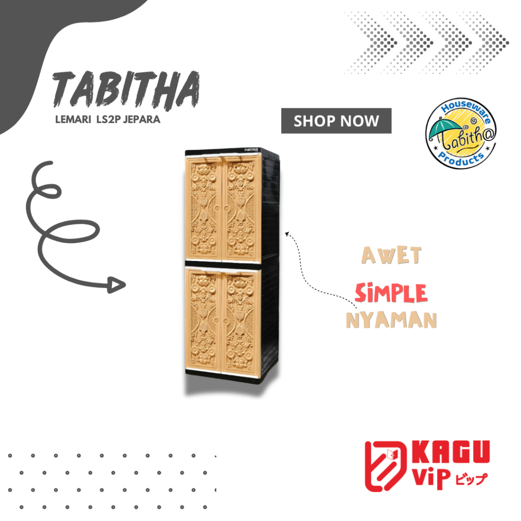 Lemari Plastik Tabitha Mini Jepara 4 susun 2 pintu Tabitha LS2P