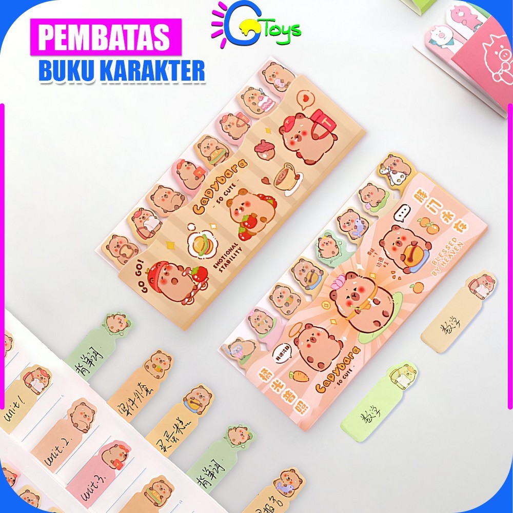 

Sticky Notes Motif Capybara Lucu 8 Baris Pembatas Buku Karakter / Kertas Memo Kapibara Catatan Penanda Buku Stick Note