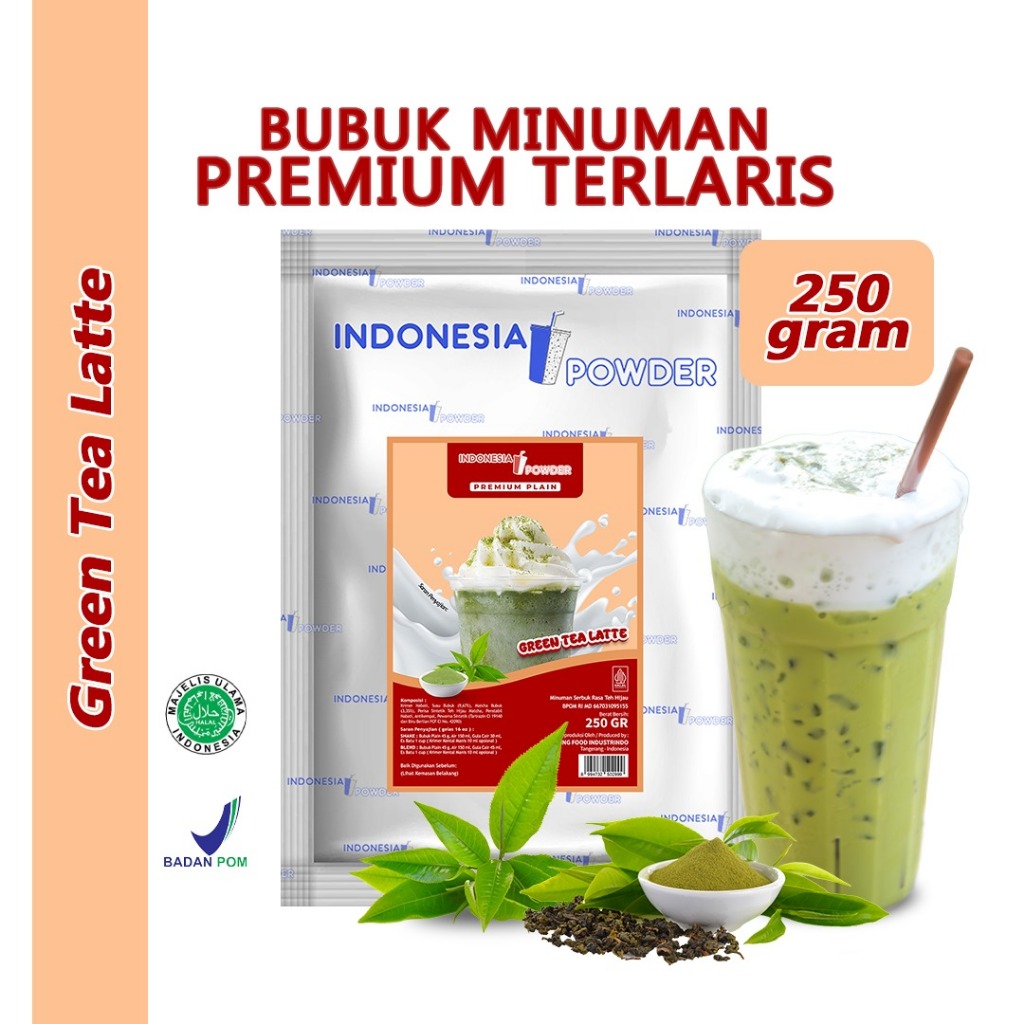 

NUSANTARA Bubuk Minuman Instant Premium Plain Tanpa Gula Horeca Rasa Green Tea Latte / Matcha Latte 250 Gram Omura Powder