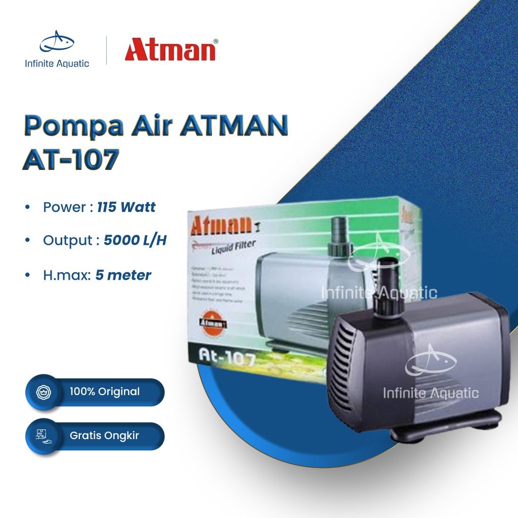 Pompa AIr Atman AT-107 AT107 Pompa Celup Aquarium Kolam dan Hidroponik
