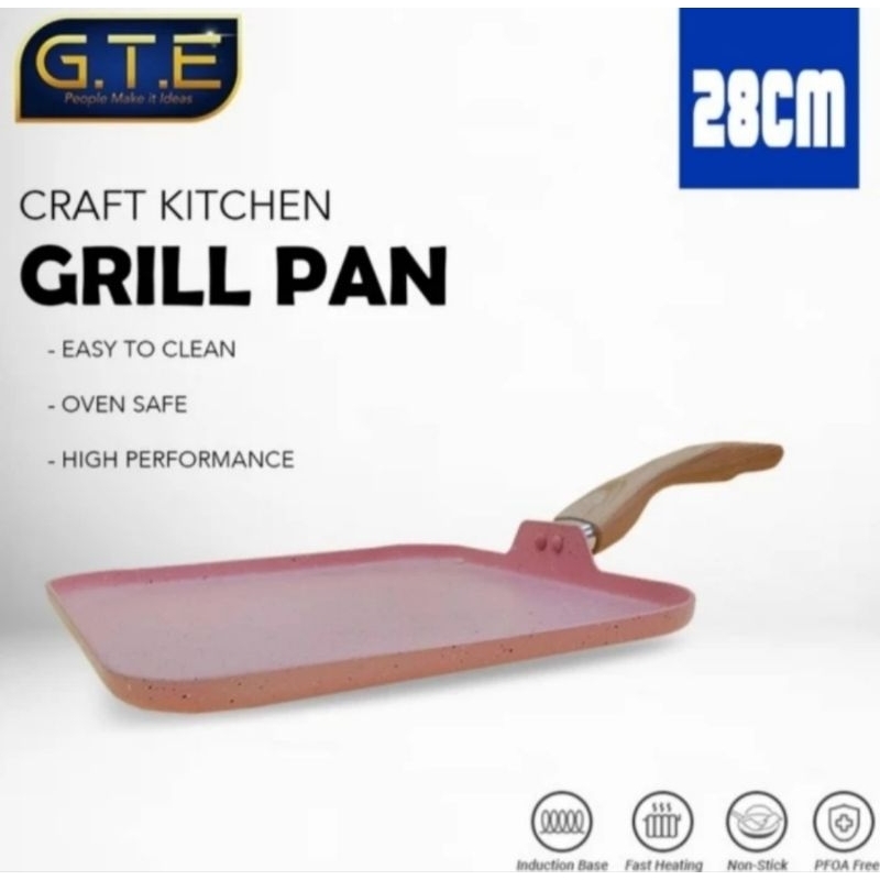 Wajan Pemanggang Wajan Bakaran Grill Pan Marble 28 cm Panggangan