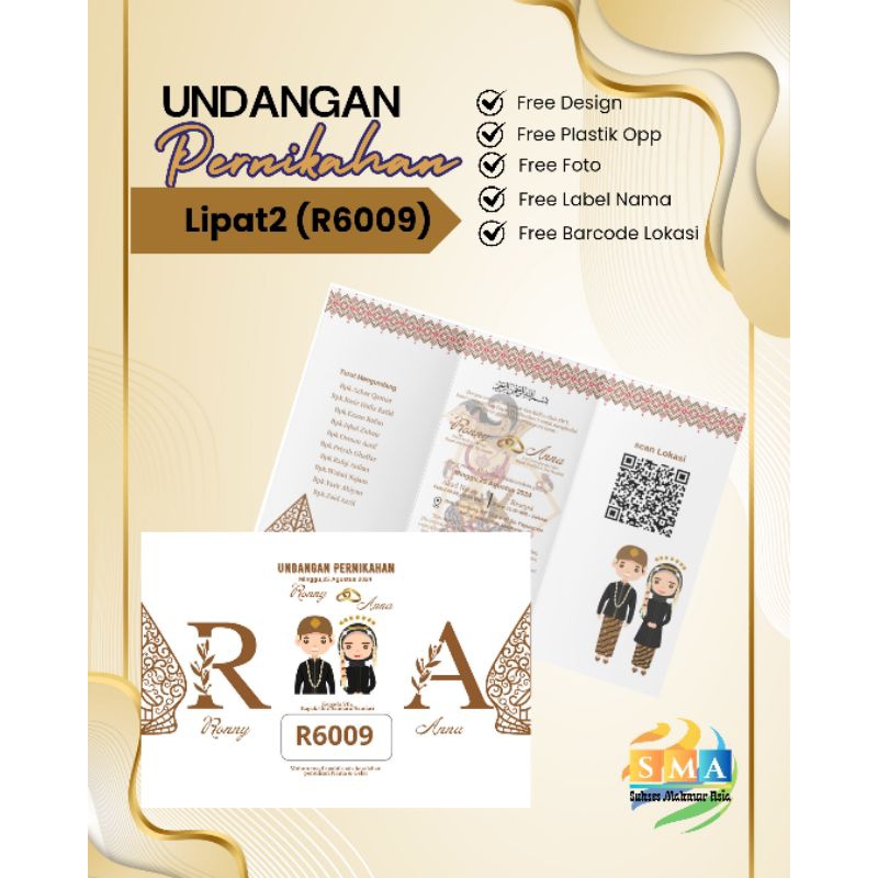 Undangan pernikahan wedding invitation simple minimalis elegan modern ngunduh mantu proses cepat har