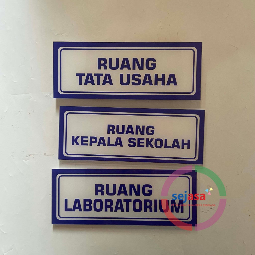 

Papan Nama Ruang Akrilik Sekolah Minimalis, Ruang UKS Akrilik, Ruang tata Usaha, Akrilik ruang Guru