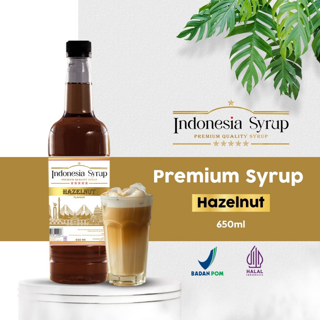 

Sirup Premium Rasa Hazelnut Minuman Sirop Flavoured Syrup Halal BPOM 650 ml Indonesia Syrup Omura Powder