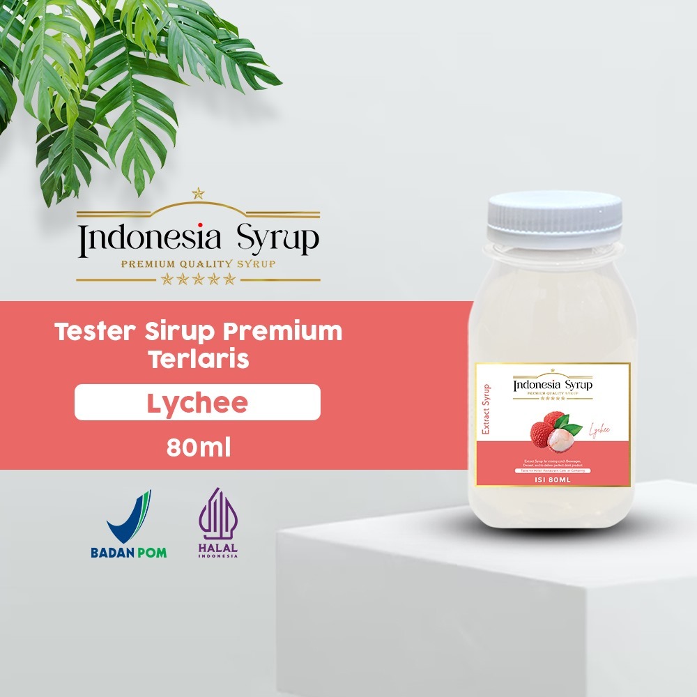 

Sirup Premium Rasa Lychee Minuman Sirop Flavoured Syrup Halal BPOM 80 ml Indonesia Syrup Omura Powder