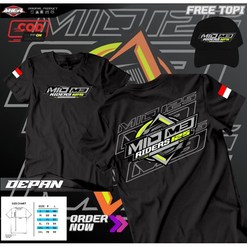 KAOS MOTOR MIO M3 FREE TOPI||KAOS MIO M3||MIO M3||KUALITAS PREMIUM