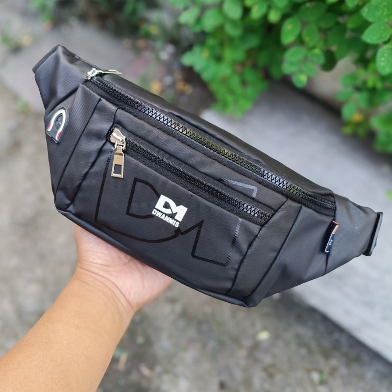 NEW PRODUK Tas Selempang Dada Original DM Anti Air | WaistBag Pria Waterproof Resleting Premium Dist
