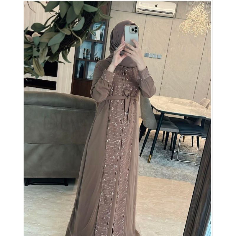 SABRINAA DRESS BROWN size M ORIGINAL by KALEELA  / SABRINAA DRESS ASLI KALEELA / GAMIS ABAYA SABRINA