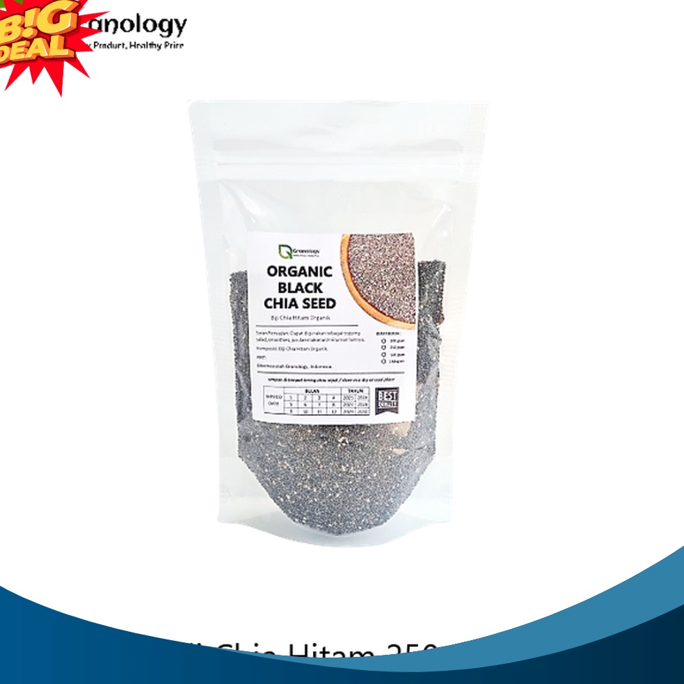 

FESTIVAL DISKON Organic Black Chia Seed Biji Chia Hitam Organik 25 gram by Granology
