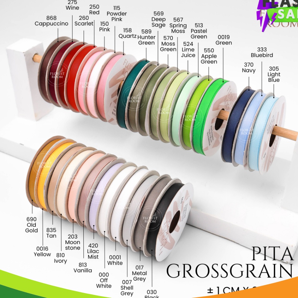 

SUPERRR DISKOONNN Pita Grossgrain 1cm x 2 Yard Ribbon