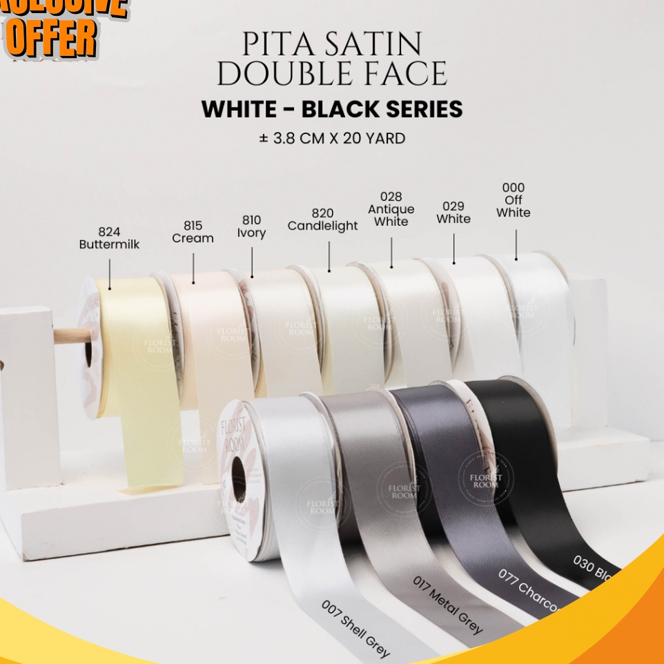 

JAMINAN KEPUASAN PELANGGAN Pita Satin Double Face 38cm x 2yard