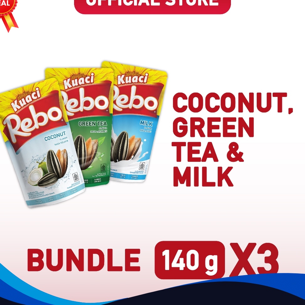 

PROMO GILAGILAAN Rebo Kuaci Bundling 3 PCS 14 Gram Rasa Coconut Green Tea Milk