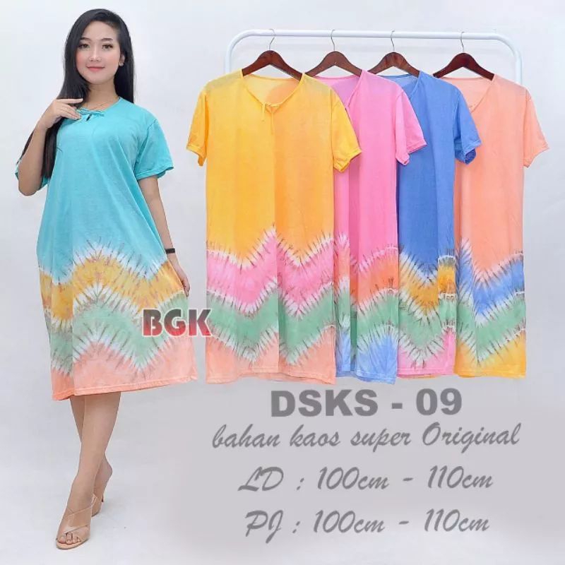 DASTER KAOS BATIK KEKINIAN MODEL LEHER TALI/NON BUSUI NON RUFFLE DRES KAOS WANITA DEWASA