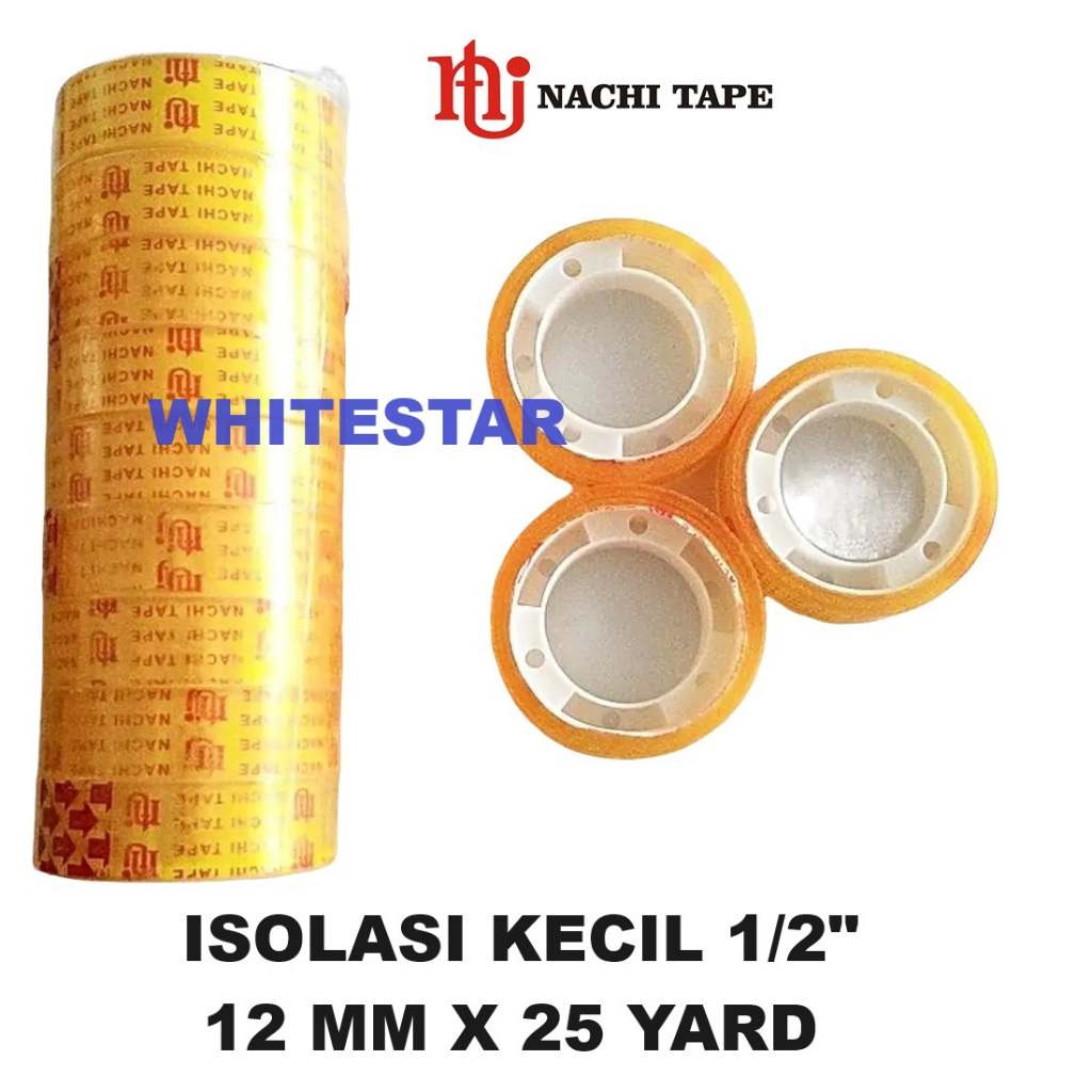 

isolasi / selotip tape kecil nachi 1/2" - 12 mm x 25 yard solatip