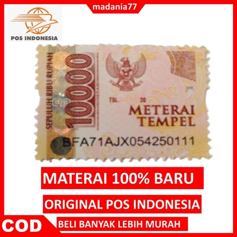 

Materai tempel 10000 asli original pos 1 pcs