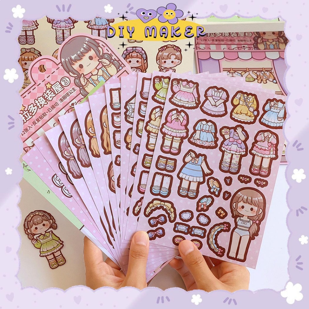 

DM Stiker Pack DIY Dressing Up Princess Dodogirl / Stiker Ganti Pakaian 12PCS Mainan Edukasi TLD109