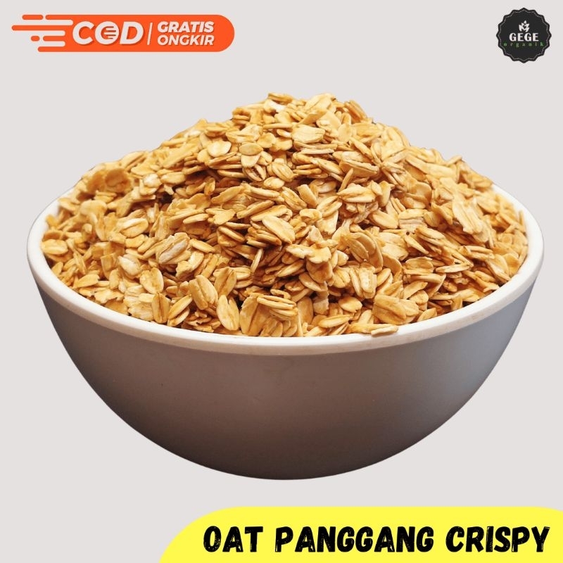 

500gr Gandum Utuh Panggang Roasted Rolled Oat Crunchy Granola Polos Krispy Oatmeal
